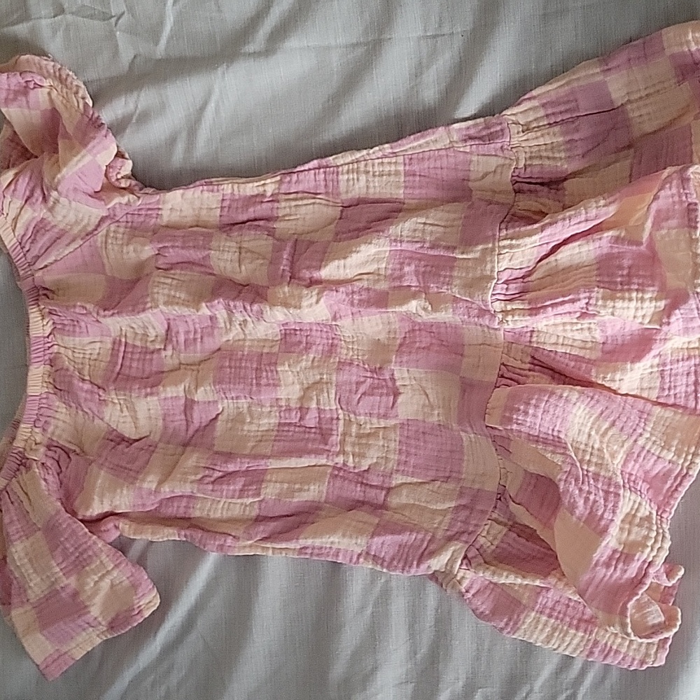 Grayson Mini Checkered Gauzy Ruffled Dress
